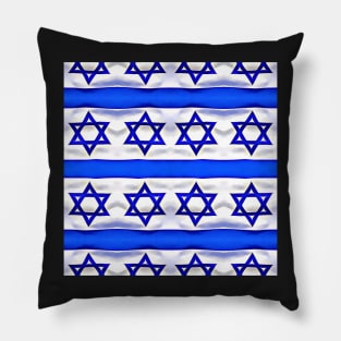 Star of David Israeli Flag Pattern Number 1 Pillow