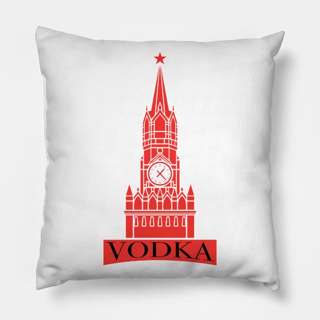 Vodka Tower Pillow by byb