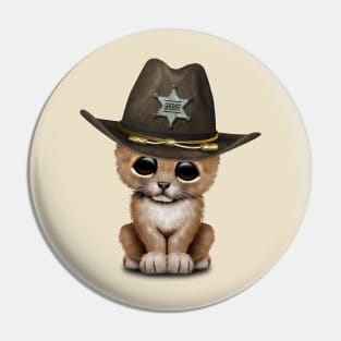 Cute Baby Lion Cub Sheriff Pin