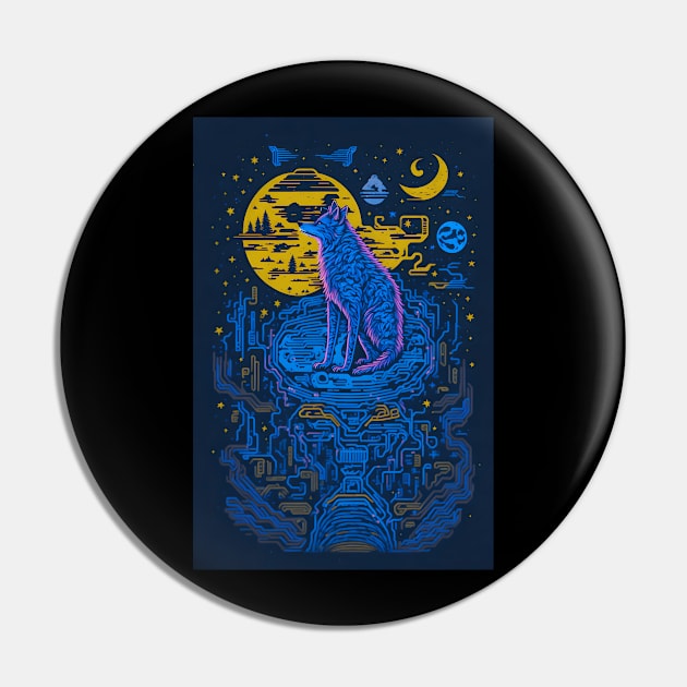 wolf lover Pin by vaporgraphic