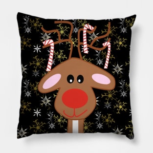 Red Nose Reindeer Christmas Pillow