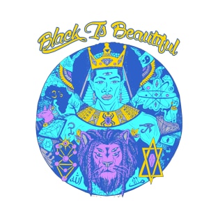 Neon Blue Black King Wise King Black Is Beautiful T-Shirt