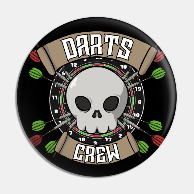 Darts crew Jolly Roger pirate flag Pin by RampArt