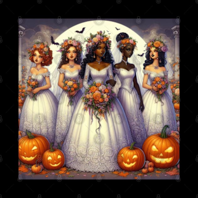 Halloween Bride and Bridesmaids by EverBride