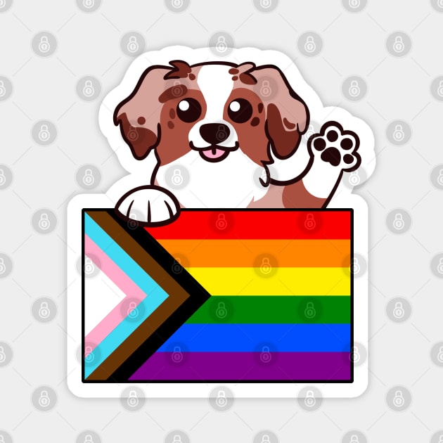 Love is Love Puppy - Red Merle Aussie Magnet by LittleGreenHat