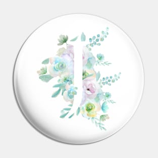 Botanical alphabet J green and purple flowers Pin