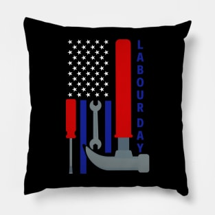 Labor Day  American Flag Pillow