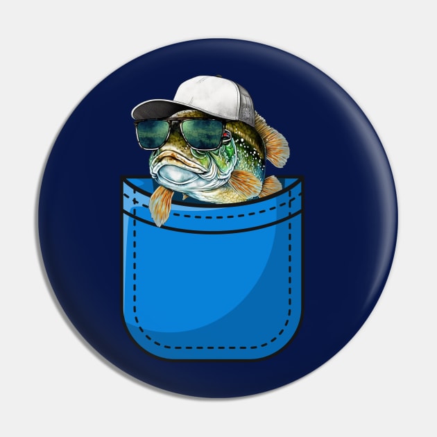 Is that a Bass in Your Pocket? Funny Fish Lover Fishing Sunglasses Pin by TGKelly