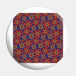 Purple & Orange Floral Pattern Pin