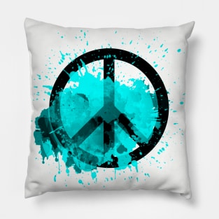 Peace of a Rainbow - Turquoise Pillow