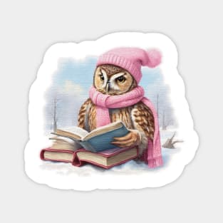 Adorable cute owl Read A Book Magnet