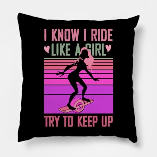 onewheel girl - i know i ride like a girl float life Pillow