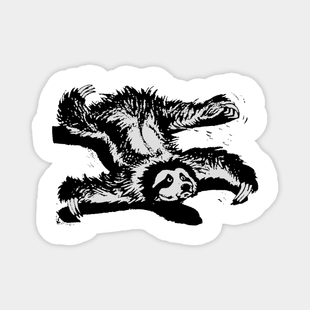 SAD SLOTH prehistoric three toed sloth from vintage artwork Magnet by MacSquiddles