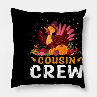 Cousin Crew Turkey Cute Family Thanksgiving Pajamas Pillow