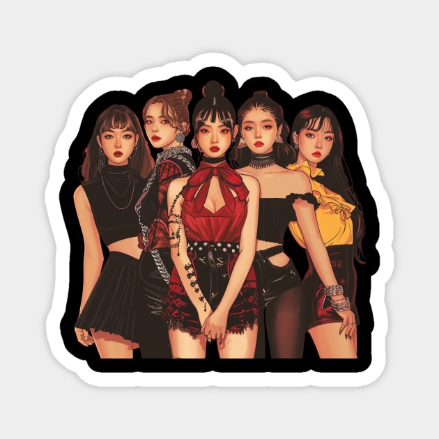 K pop Girl Group Debut Korean Music Magnet by Vlaa