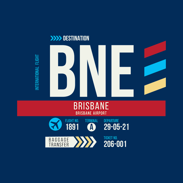 Brisbane (BNE) Airport Code Baggage Tag by SLAG_Creative