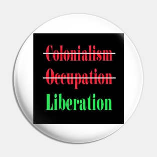 🚫 Colonialism 🚫Occupation ✔️Liberation - Front Pin