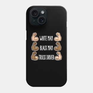 White man black man truck driver funny gym biceps fitness (light design) Phone Case