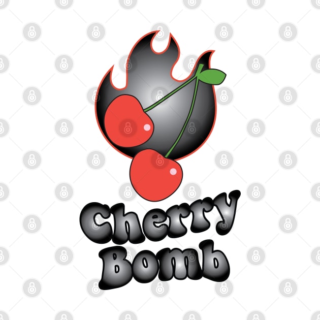 Black Cherry Bomb Flaming Design by YourGoods