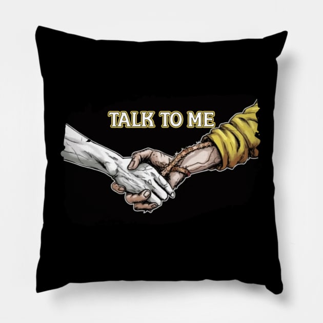 talk to me grunge Pillow by Pixy Official