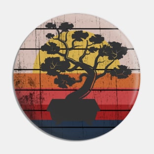 Bonsai Tree Design Japanese Bonsai Tree Sun Retro Pin