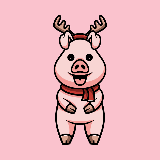 Cute Christmas Pig by Cubbone