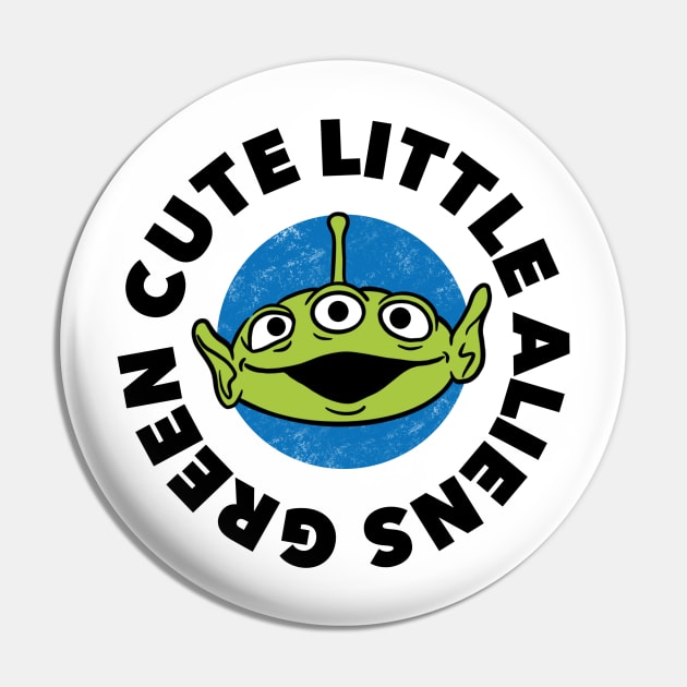 Green Cute Little Aliens (Light) Pin by Milasneeze