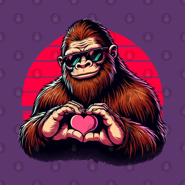 Bigfoot Sasquatch Lover Vintage Valentine's Day Romantic by DigitalNerd