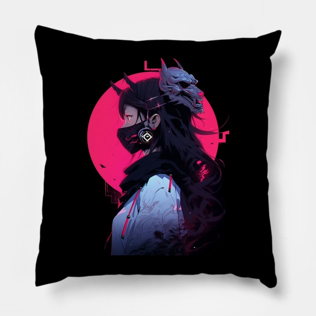 Ninja Girl Shinjuku Pillow by MikeyMeta