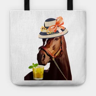 Funny Horse Derby Party Blue Tote