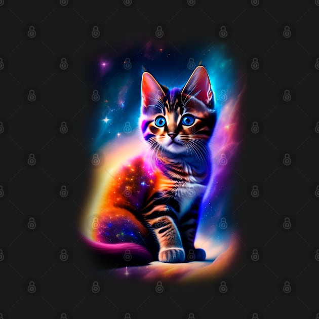 Galaxy Cat Coloful by igzine