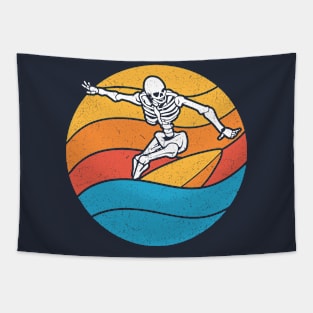 Summer Skeleton Surfing Tapestry