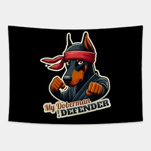 Ninja Doberman Tapestry