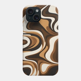 Retro 70s Swirl Brown Mid Century Abstract Phone Case