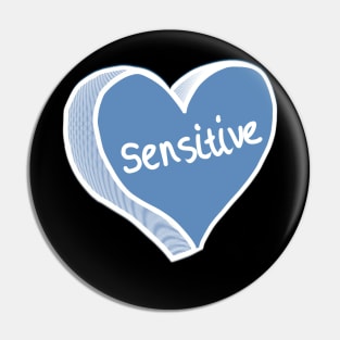 Sensitive Blue Love Heart Pin