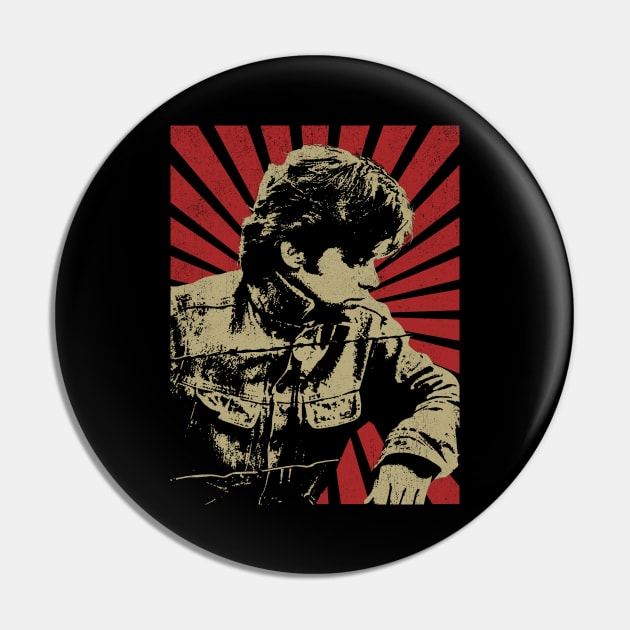 John Mellencamp Vintage Retro Pin by FrancisMcdanielArt