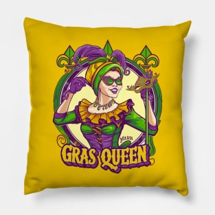 Vintage Mardi gras Queen Pillow