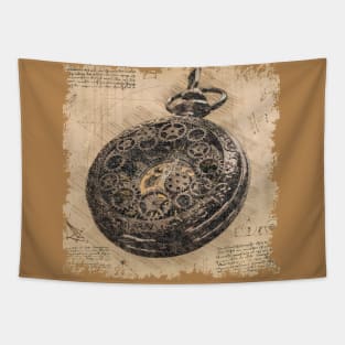 Vintage Steampunk Watch -Horologist Art Tapestry