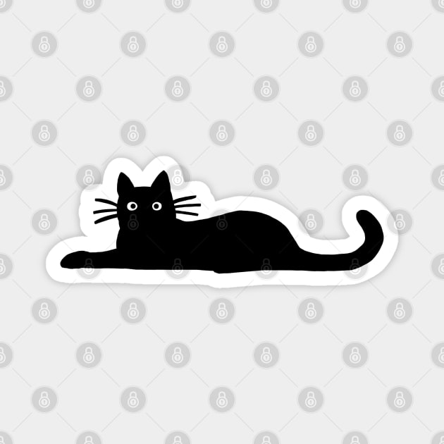 Black Cat Hanging Out Magnet by Coffee Squirrel