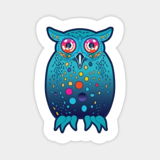 Playful, wise and friendly night owl Magnet