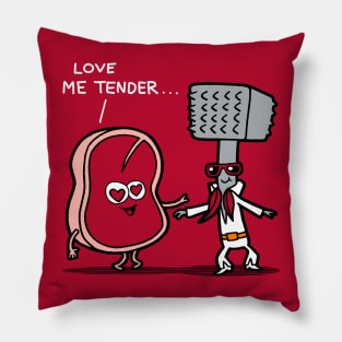 Love Me Tenderizer Funny Cute Relationship Romantic Vintage Retro Funny Valentine Gift Pillow