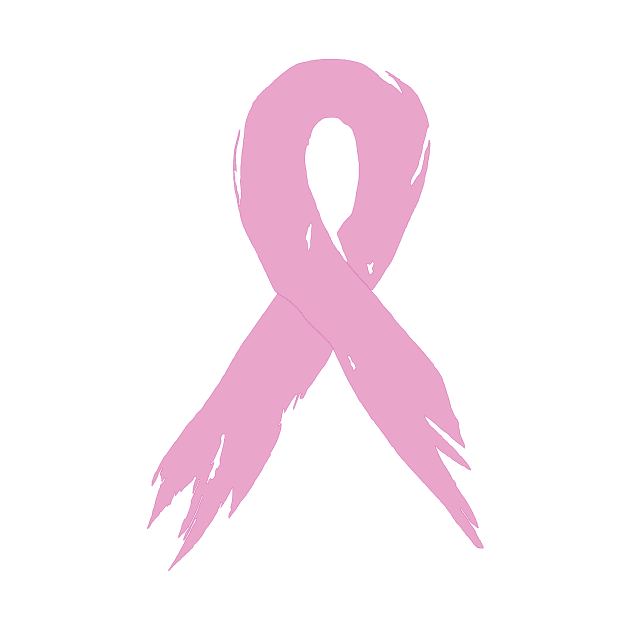 Battled Breast Cancer Ribbon - Hand Drawn by ohmyshirt