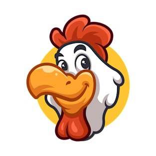 Chicken Brand Cartoon Head T-Shirt