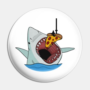 Shark Eating Pizza Funny, Pizza Lover Pin