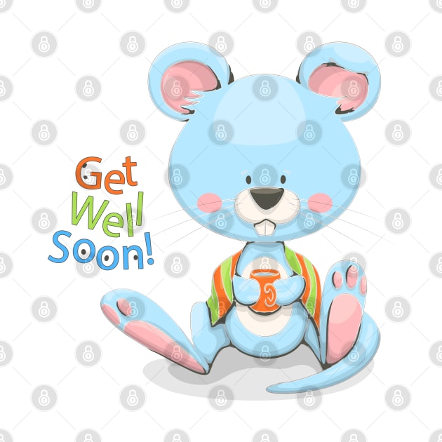 Get Well Soon Cute Mouse by Mako Design 
