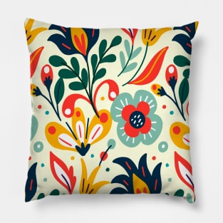 Colorful exotic Floral Pattern Pillow