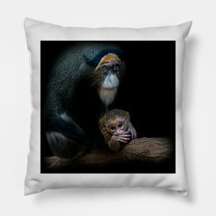 De Brazzas Monkey and baby. Pillow