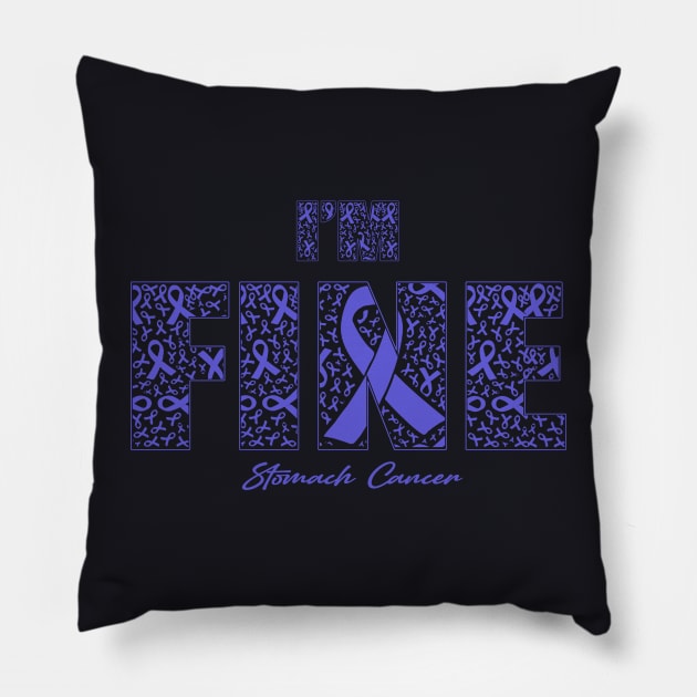 Stomach Cancer Awareness Fine Ribbons - In This Family We Fight Together Pillow by BoongMie