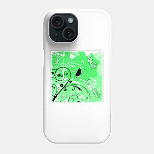 Floral Art Lime White Butterfly Phone Case