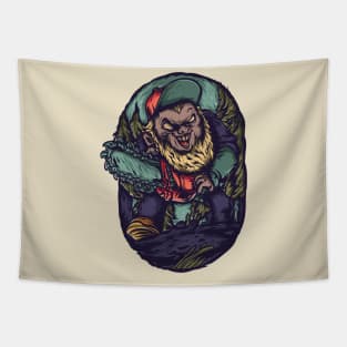 Scary Wood Cutter illustration Tapestry